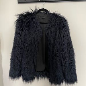 Zara Faux Mongolian Lamb Fur Jacket